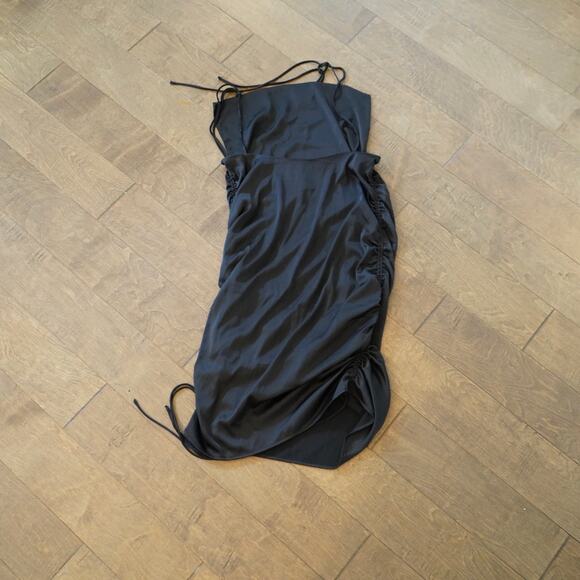 NEW Leau Spaghetti Straps Cabo Silk‎ Mini Dress Black Womens Size XXL - Picture 2 of 6